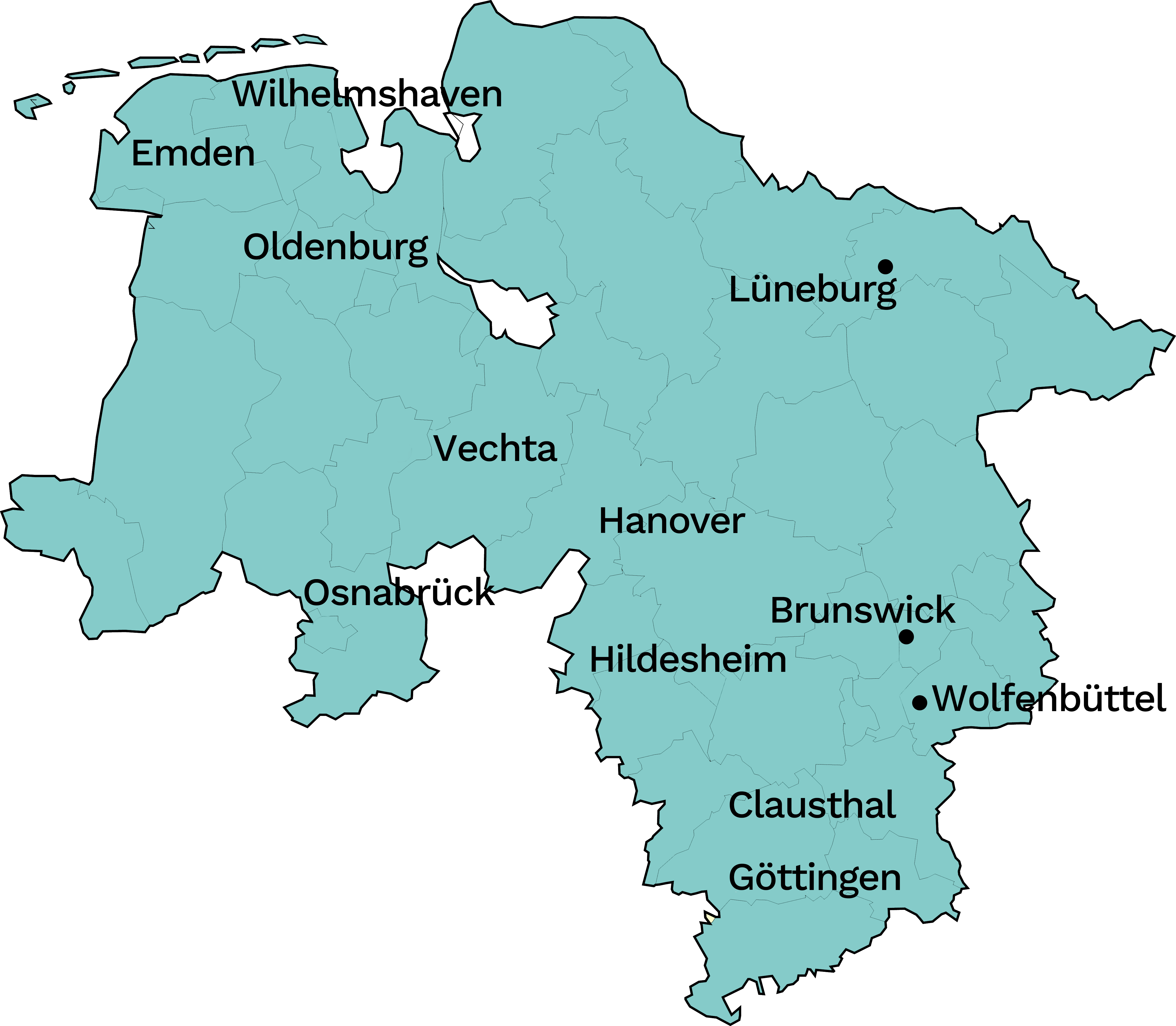 Map of Lower Saxony