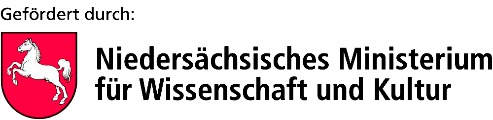 Logo Niedersachsen: Weißes Pferd auf rotem Schild.